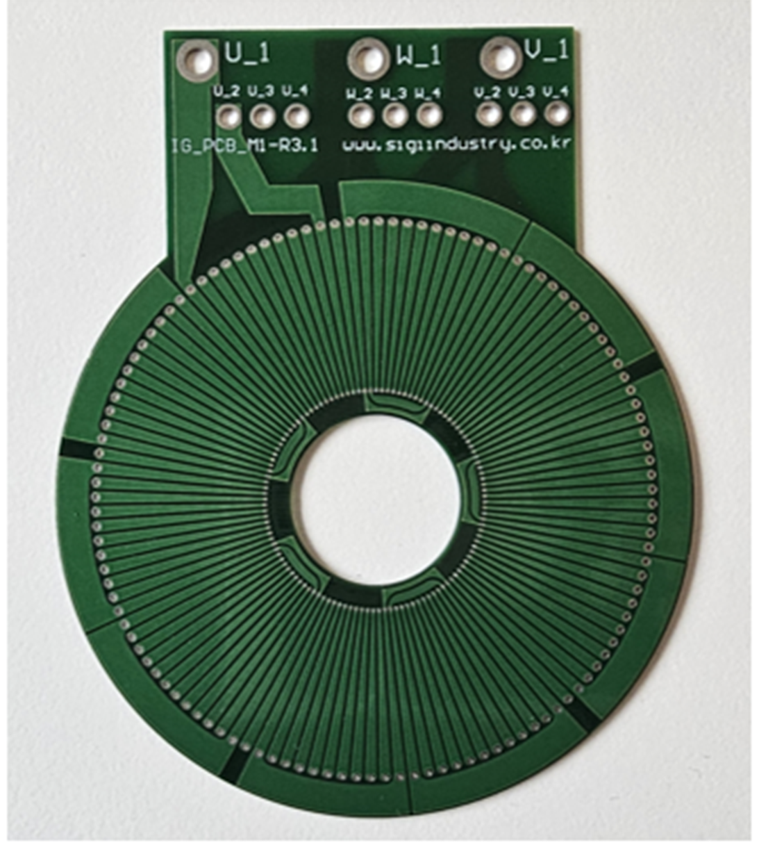 Actual PCB stator, conductor pattern detail